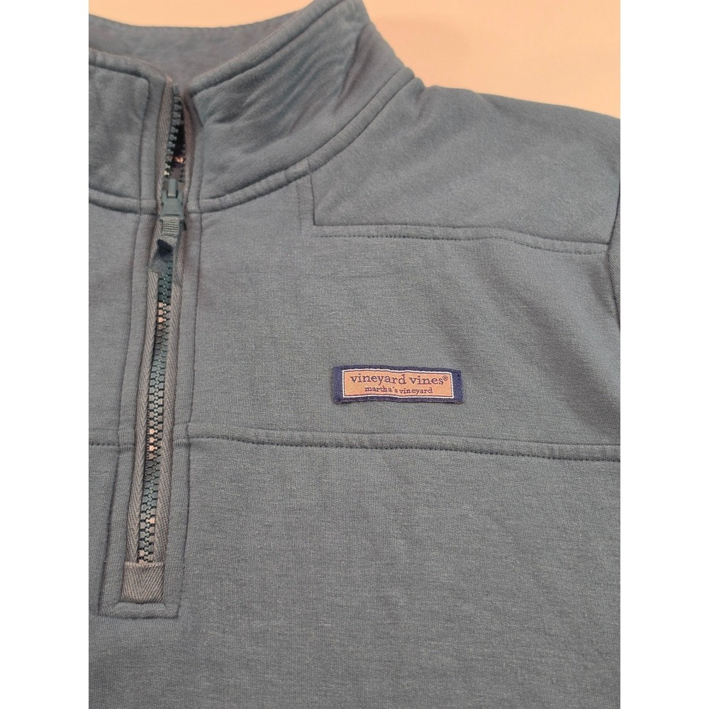 Vineyard Vines Shep Shirt Womens XL Blue Gray Quarter Zip Pullover Thumbholes - Picture 2 of 9